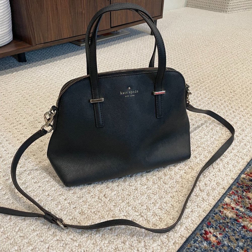 Kate Spade Black Leather Sadie Dome Satchel